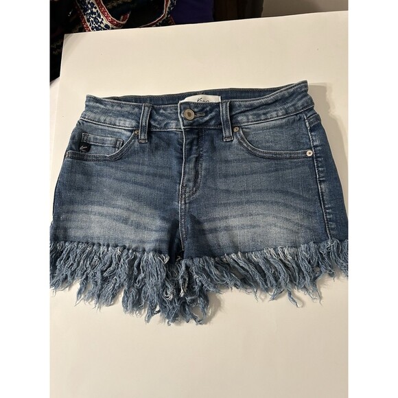 Kancan Denim Frayed Hem Shorts KC9214M Womans Size Small - Picture 1 of 8